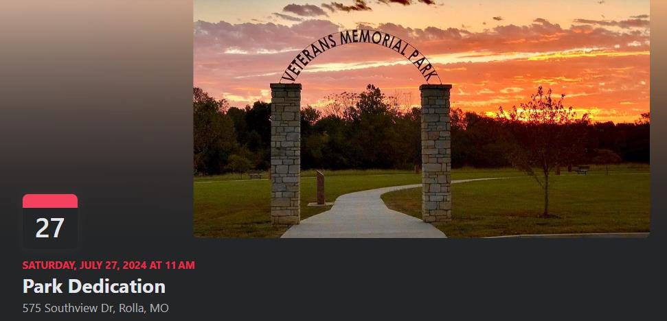 Veterans Memorial Park Dedication Rolla Naturally Meramec